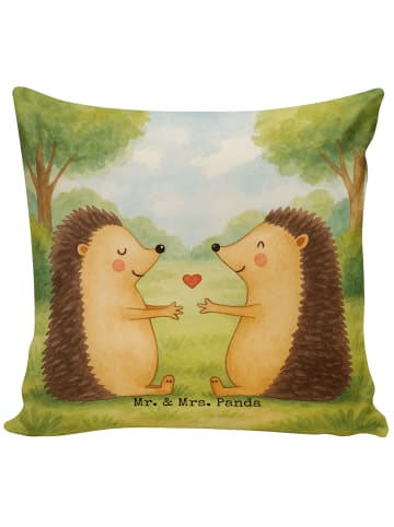 Mr. & Mrs. Panda Deko Kissen Igel Liebe Design ohne Spruch in Weiß