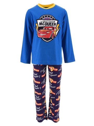 Disney Cars 2tlg. Outfit: Schlafanzug Langarmshirt + Hose in Blau