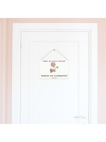 Mr. & Mrs. Panda Schild Beamtin Leidenschaft mit Spruch in Weiß