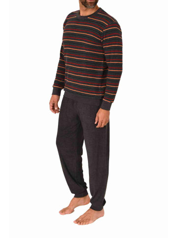 NORMANN langarm Frottee Schlafanzug Pyjama Bündchen - 77623 in rot