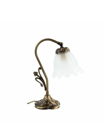 Licht-Erlebnisse Tischlampe (B)13 x (L)14.5 x (H)32 cm in Bronze hell glänzend Weiß