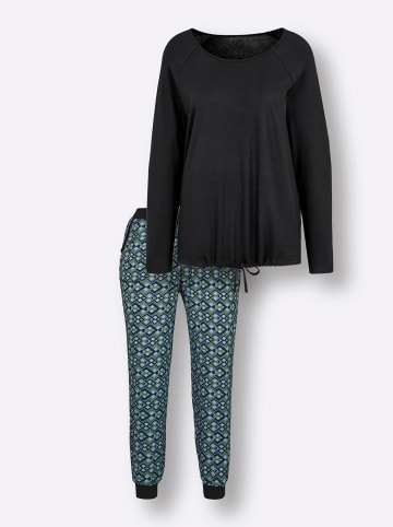 WITT WEIDEN Schlafanzug in schwarz-apfel-bedruckt