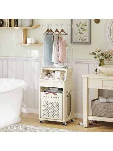 COSTWAY 3 in 1 Kleiderständer auf Rollen in Beige