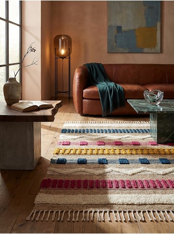 KADIMA DESIGN Jute-Teppich Handgewebt WHARFE Streifen Geometrisch 35% Wolle in Multi