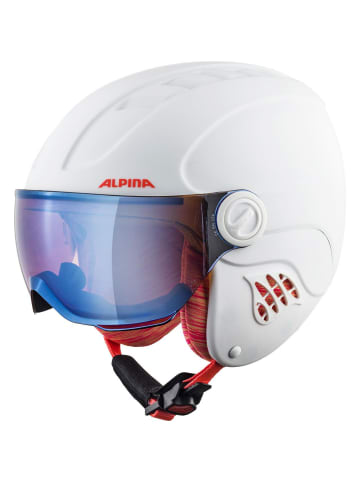 Alpina Skihelm mit Visier in weiss