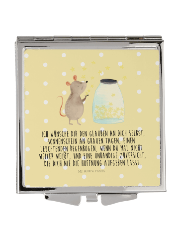 Mr. & Mrs. Panda Mini Spiegel Maus Sterne mit Spruch in Gelb Pastell