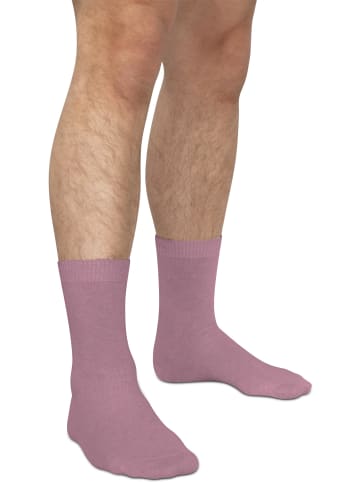 normani 3 Socken aus Cashmere und Merinowolle mit Komfortbund in Rosa/Mauve/Lavendel