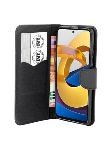 COFI 1453 Buch Tasche "Fancy" kompatibel mit XIAOMI Redmi 14c in Schwarz