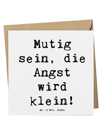 Mr. & Mrs. Panda Grußkarte Spruch Angst überwinden mit Spruch in Weiß