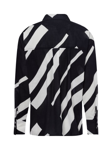 OPUS Hemdbluse Fenlo Stripe in schwarz weiß