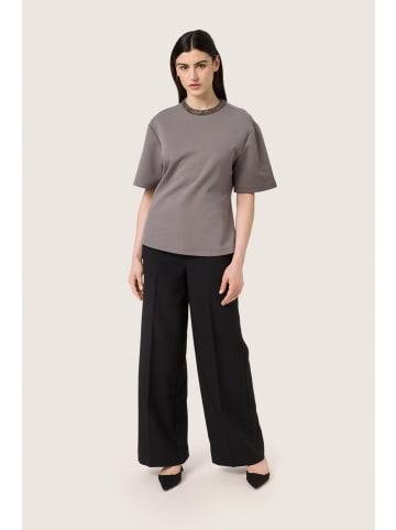 Soaked in Luxury T-shirt SLMagana Gerade Passform in Dark Gull Gray
