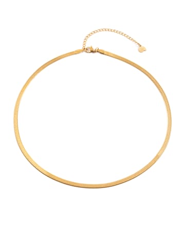 Hey Happiness Vegold. Halskette Schlangenkette Edelstahl in Gold - (L) 46 cm