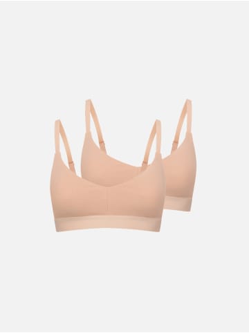 Erlich Textil  2 PACK SEAMLESS Bustier mit Pads CASUAL COTTON BRALETTE IM 2er PACK in ton