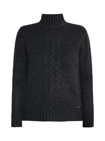 DreiMaster Vintage Damen Strickpullover in Dunkelgrau Melange