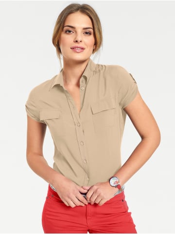 Heine Kurzarm-Bluse in sand