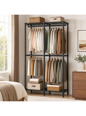 SONGMICS Kleiderständer Dalten in Schwarz - (B)120 x (H)192 x (T)40 cm