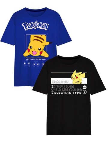 Pokémon 2er-Set: T-Shirt Pokémon Pikachu in Blau-Schwarz