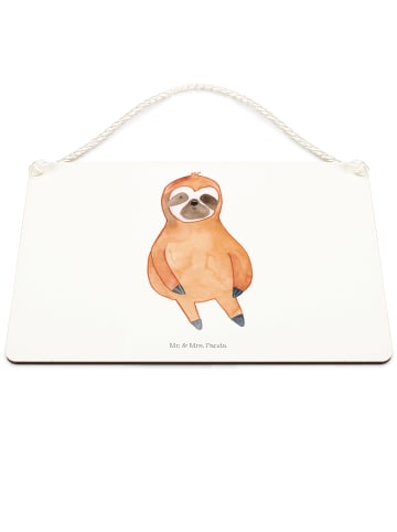 Mr. & Mrs. Panda Schild Faultier Zufrieden ohne Spruch in Transparent