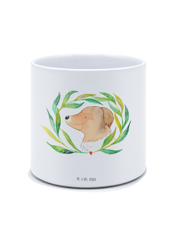 Mr. & Mrs. Panda Großer Blumenkübel Hund Blumen ohne Spruch in Weiß