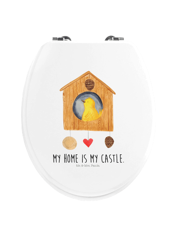 Mr. & Mrs. Panda Klobrille Vogel Haus mit Spruch in Weiß