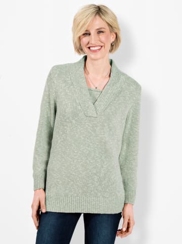 WITT WEIDEN V-Ausschnitt-Pullover in kalkmint-meliert
