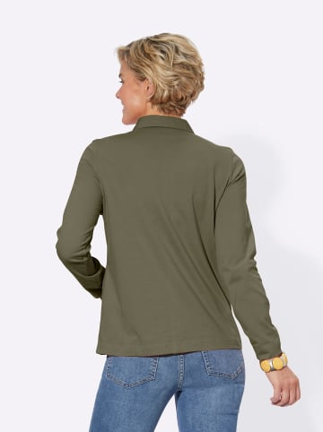 WITT WEIDEN Langarm-Poloshirt in oliv