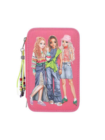 Depesche 3-Fach Federtasche mit Stifte TOPModel in Pink 20,5 x 14,3 cm in pink
