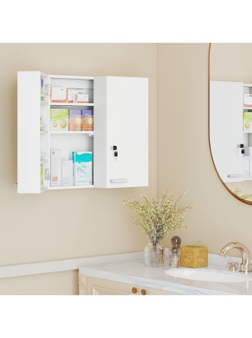 HOMCOM Medizinschrank-53L x 20B x 53H cm-Weiß