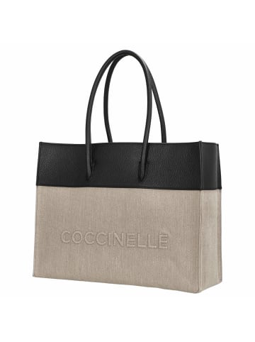 COCCINELLE Myrtha Canvas - Umhängetasche 27 cm (natural/noir) in natural/noir