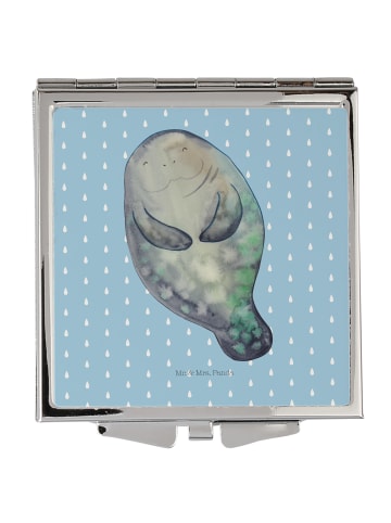 Mr. & Mrs. Panda Handspiegel Seekuh Happy ohne Spruch in Blau Pastell