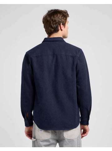 Lee Langarmhemd Workwear in Indigo Jaspe