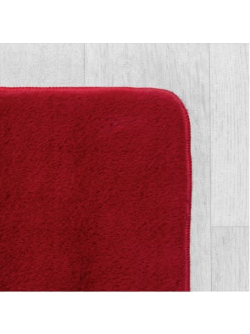 KADIMA DESIGN Teppich Kurzflor Unifarben Polyester Antirutsch Wohnzimmer in Rot
