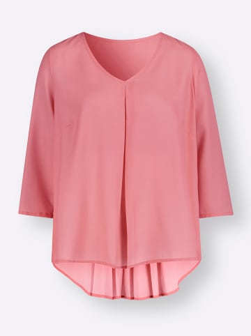 Sieh an! Plissee-Bluse in flamingo