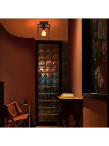 ZMH Deckenleuchte in Schwarz 1-flammige E27 Retro Küchenlampe aus Metall