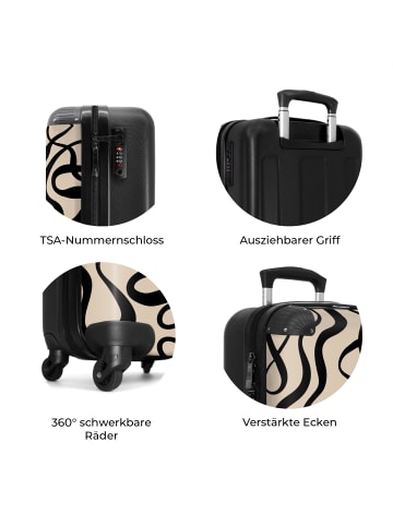 NoBoringSuitCases Suitcase, Handgepäck, Koffer, Trolley, Reisekoffer Beige mit schwarzen