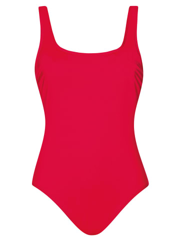 SUNFLAIR Badeanzug tiefer Rücken großer Cup mit Schalen mit verstellbaren Trägern Modern Strandmode in rot
