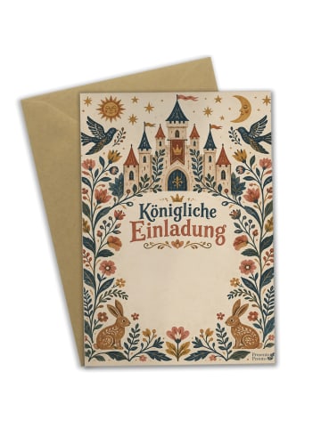 Mr. & Mrs. Panda Geburtstagskarte Schloss Folk-Art Design mit Sp... in Weiß