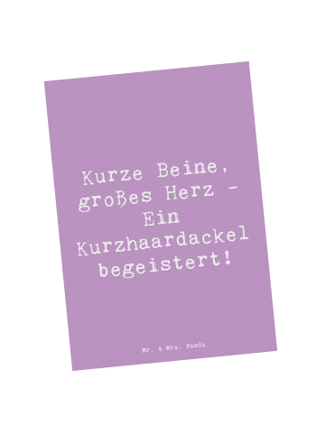 Mr. & Mrs. Panda Postkarte Spruch Kurzhaardackel Herz mit Spruch in Lavendeltraum