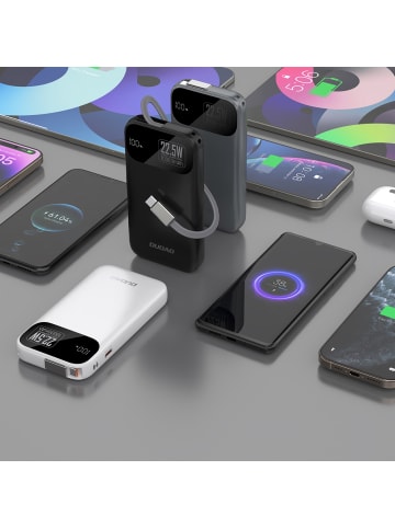 Dudao K31 10000mAh 22,5W Powerbank mit Kabel Schwarz