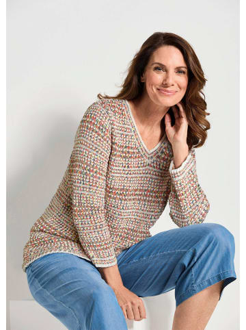 GOLDNER Kurzgröße:  Strukturpullover mit 3D-Effekt in koralle / gemustert