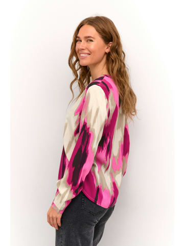 Kaffe Langarm-Bluse KAbeathe Regular fit in Pink Abstract Print