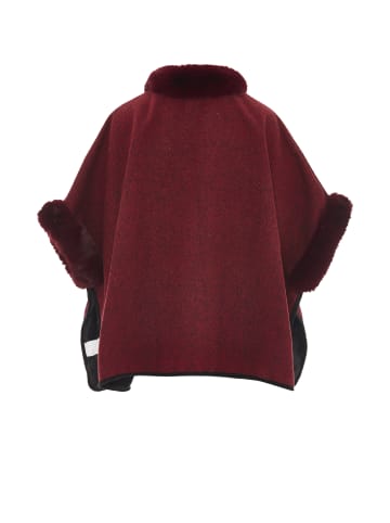 fraully Poncho in Weinrot