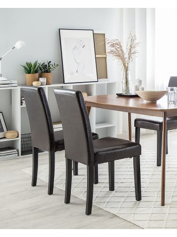 Beliani 2er-Set Esszimmerstuhl BROADWAY in Braun/Braun