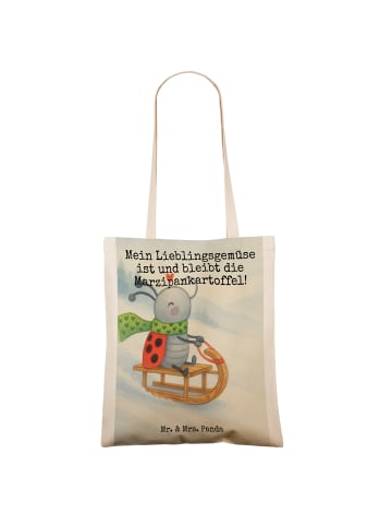 Mr. & Mrs. Panda Einkaufstasche Smörle Rodeln Design mit Spruch in Weiß