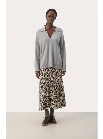 PART TWO Strickpullover NataraPW Relaxed fit in Medium Grey Melange