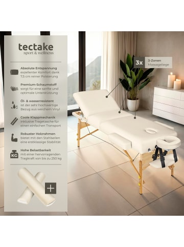 tectake 3 Zonen Massageliege-Set Somwang 218 x 102 x 90 cm, beige