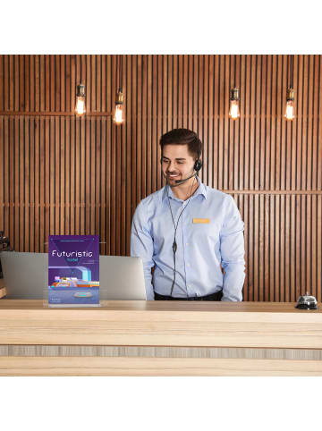 relaxdays 2x Buchaufsteller in Transparent - (B)15 x (H)15 x (T)11,5 cm