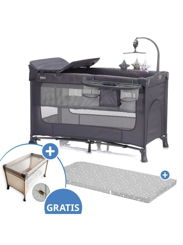 fillikid Reisebett-Set Capri ab Geburt - 15 kg mit in gray