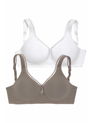 PETITE FLEUR T-Shirt-BH in mocha-mousse+weiß