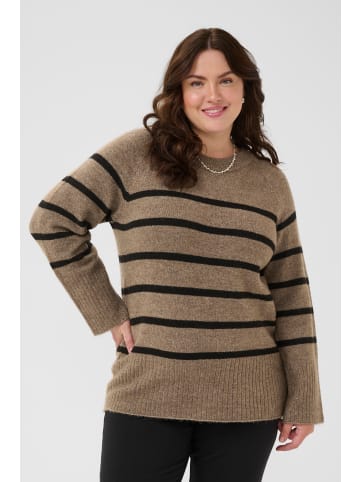 KAFFE curve Strickpullover KCerina Regular fit in Morel Melange Black Stripe